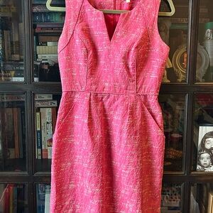 Shoshanna Pink Textured Midi Dress